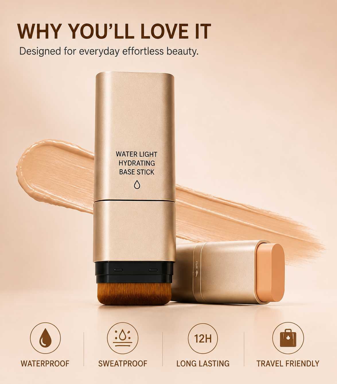 Waterproof Foundation Stick With Brush