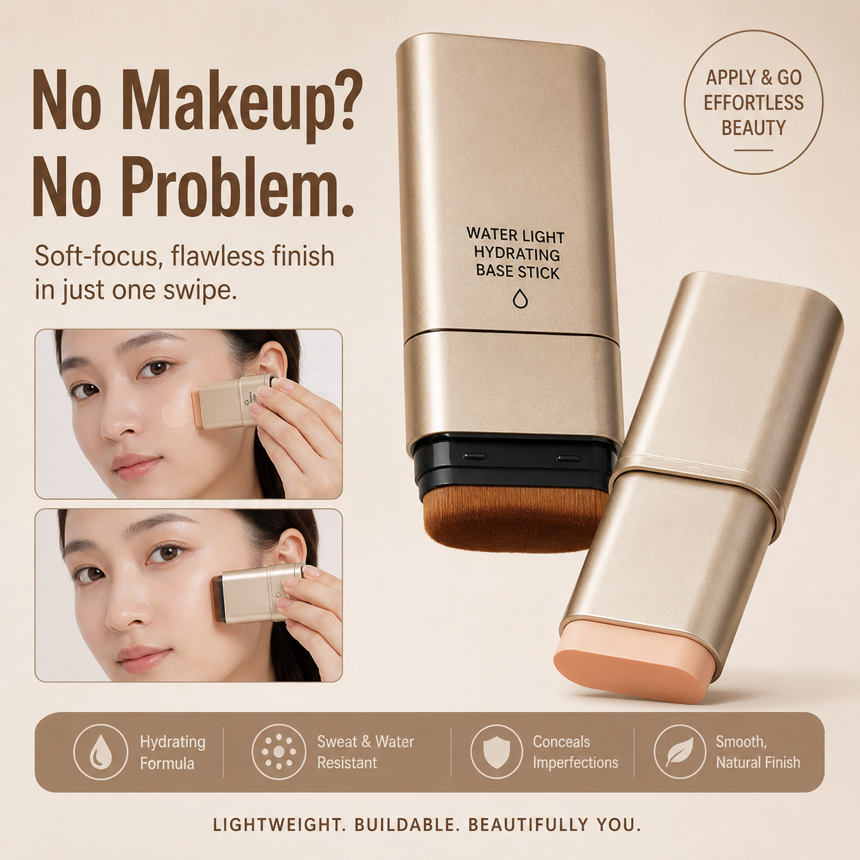 Waterproof Foundation Stick With Brush