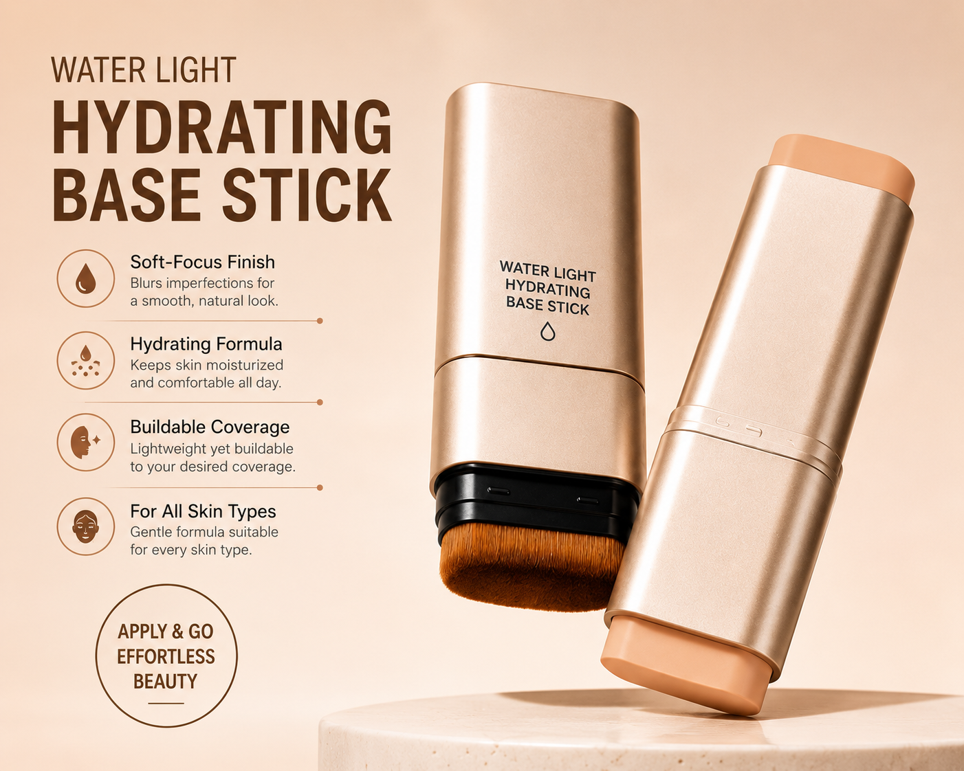 Waterproof Foundation Stick With Brush